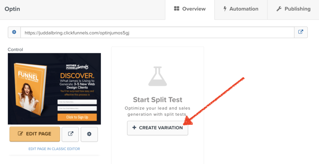 clickfunnels how to split test a funnel